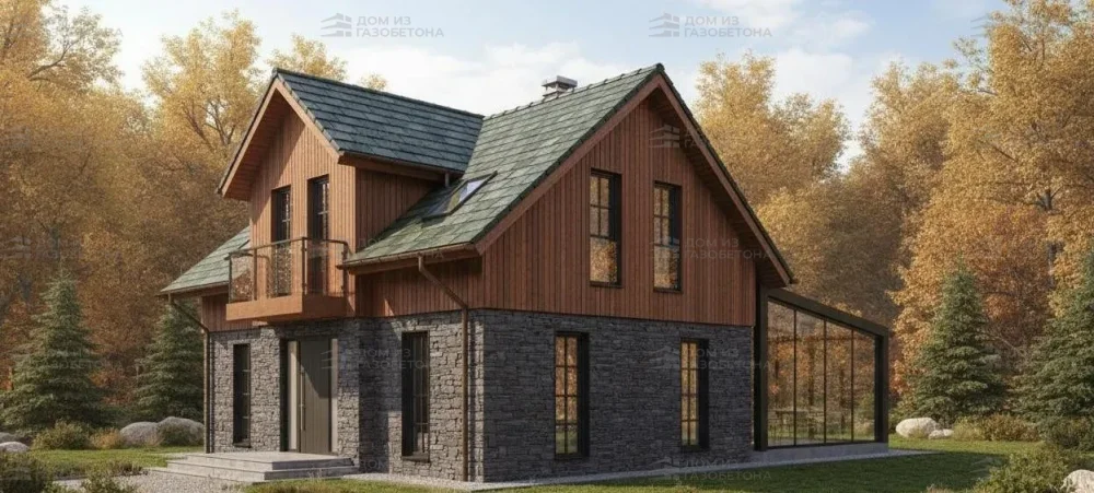 Проект Двухэтажный дом 12 на 10, 123 м2