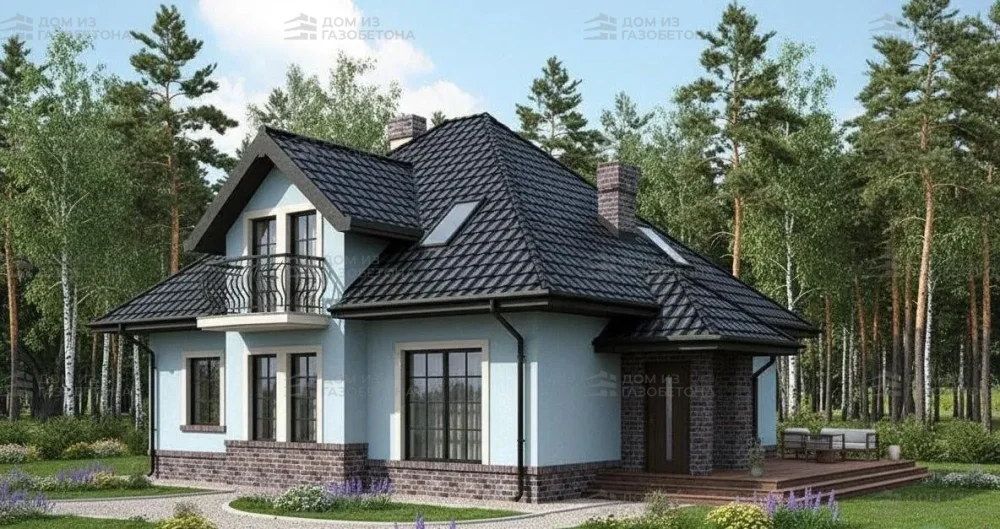 Проект Двухэтажный дом 13 на 13, 133 м2