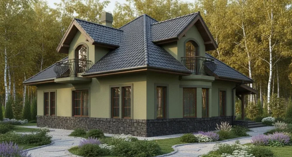 Проект Двухэтажный дом 17 на 15, 250 м2