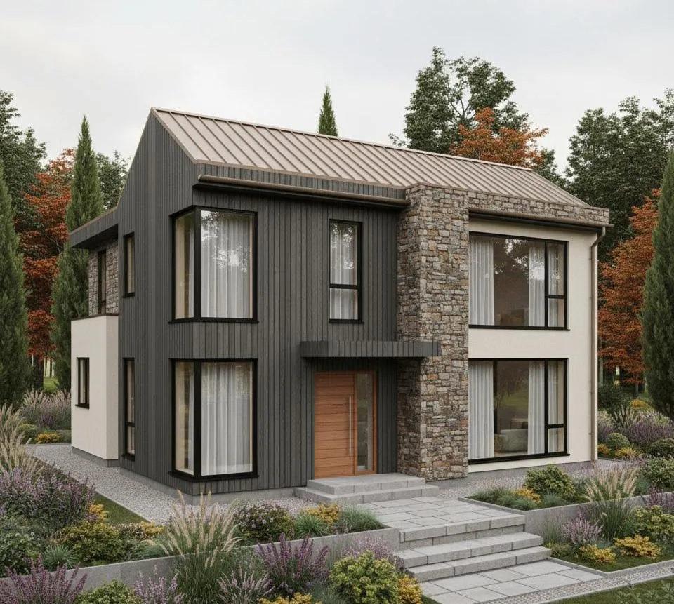 Проект Двухэтажный дом 14 на 14, 232 м2