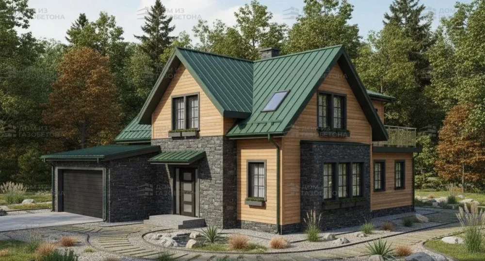 Проект Двухэтажный дом 15 на 13, 297 м2